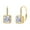 Gold Plated, variant on 925 Sterling Silver Lever Back Earrings with Princess Cut Cubic Zirconia for Women