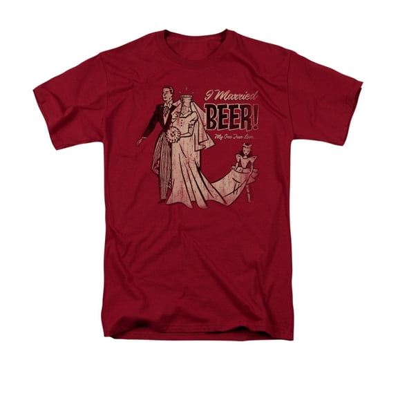 I Married Beer Alcohol Drinking Humor Funny Humorous Saying Adult T-Shirt