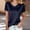 Blue, variant on ClodeEU Womens Satin V Neck Mesh Glitter Puff Sleeve T-Shirt ,Casual Loose Tunic Tops Dark Blue,Womens Plus XXL