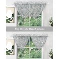 thumbnail image 5 of Waterfall Valances for Windows, Farmhouse Flower Kitchen Sheer Valance Curtains, Botanical Vintage Light Blue Leaf Rod Pocket Elegant Swag Valances for Living Room Bedroom, 47.2"x38.5", 3 Panel, 5 of 8