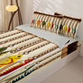 thumbnail image 3 of Manfei Retro Fishing Hook Zipper Twin Comforter Sets with Fitted Sheet and 2 Pillowcases, Rustic Farmhouse Zipper Bedding Set, Beige, Gray Reversible, 4pcs, 3 of 7