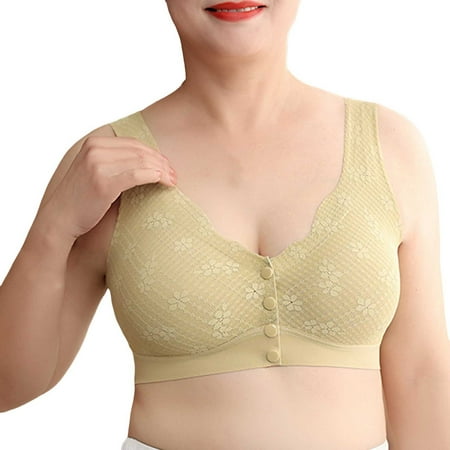 XJDJHC Everyday Bras For Women Middle Age And Elderly Ladies Cool Summer Seamless And Steel Rimless Oversized Tank Top Style Bra Underwear Soft Everyday Bras