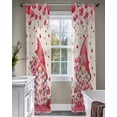 thumbnail image 4 of Valentine's Day Sheer Curtains 84 Inch Length 2 Panels Set for Living Room/Bedroom, Pink Gnomes Love Roses Romantic Beige Kitchen Curtains Grommet Semi-Sheer Curtains Window Treatments 42"x84"x2, 4 of 7
