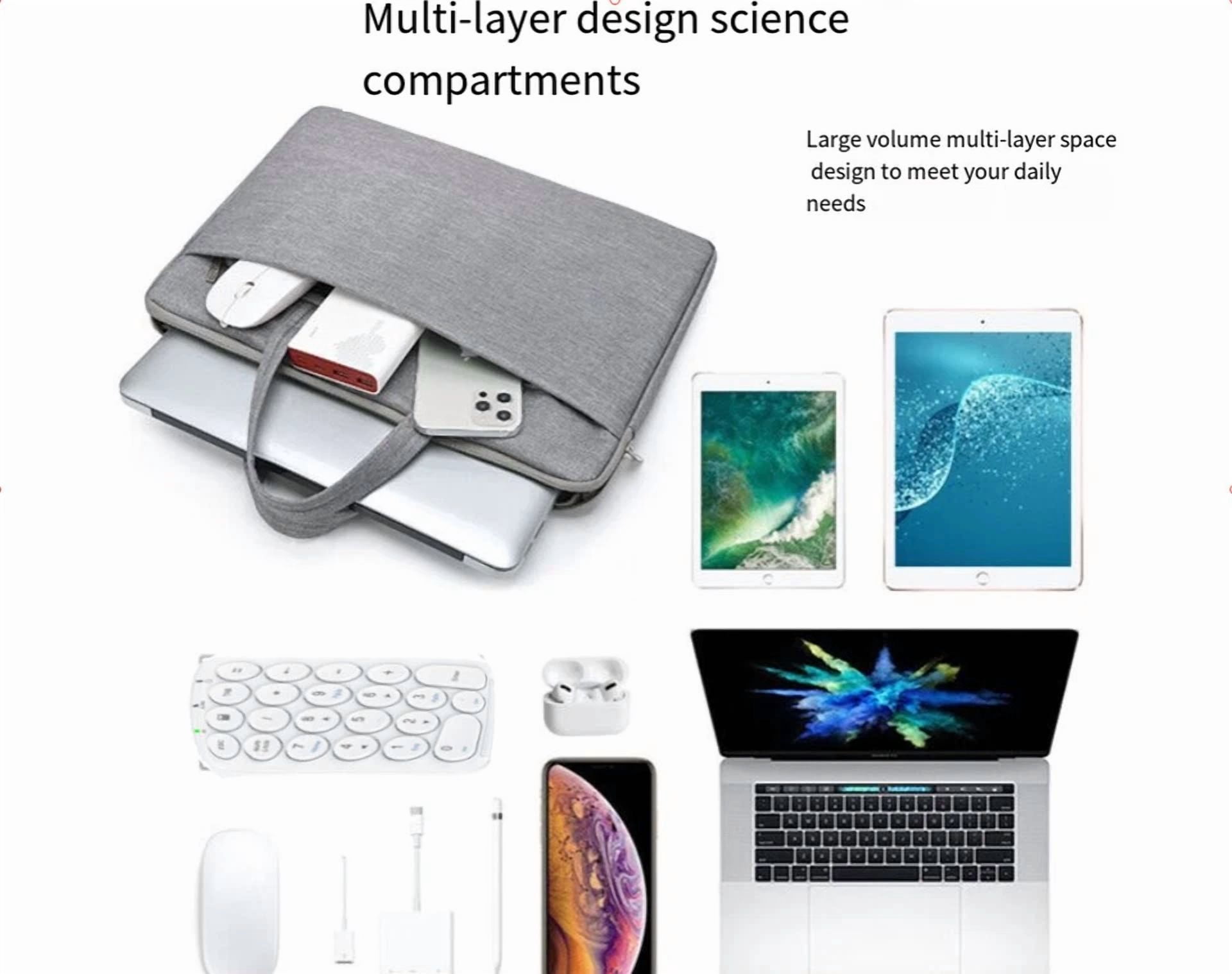 BUTTERFLY- Portable Case Tablet Sleeve Protective Bag Laptop Cover With Pocket, 5-11.8 Inch