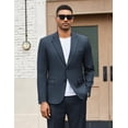 thumbnail image 3 of COOFANDY Men Navy Suits 2 Piece Fashion Tuxedo Suit Set Two Button Blazer Jacket Pants Prom Wedding Dress Suit, 3 of 7