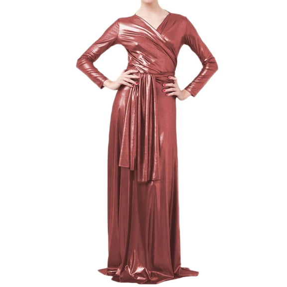 VON VONNI Women's Tropic Red Victoria Long Sleeve Transformer Dress NWT