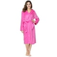 thumbnail image 2 of Fantaslook Womens Long Robes Plush Fleece Hooded Bathrobe with Pockets Fluffy Nightgown Sleepwear, 2 of 6