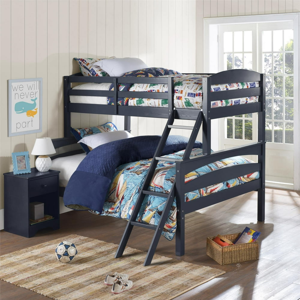 Better Homes & Gardens Leighton Wood TwinOverFull Bunk Bed, Blue