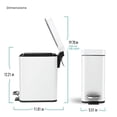 thumbnail image 5 of Home Zone Living 1.3 Gallon Slim Stainless Steel Trash Can with Step On Pedal and Soft Close Lid, White, 5 of 8