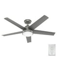 thumbnail image 4 of Hunter - Skyflow Outdoor  Ceiling Fan With Light, Wall Control, 52-inch, Matte Silver, Modern-style, 3-speed WhisperWind Motor, 52612, 4 of 18