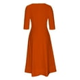 thumbnail image 5 of Guzom Wedding Guest Dresses for Women Fall- Long Sleeve Maxi Dresses V-Neck Elegant 2023 Formal Dresses Orange, 5 of 7