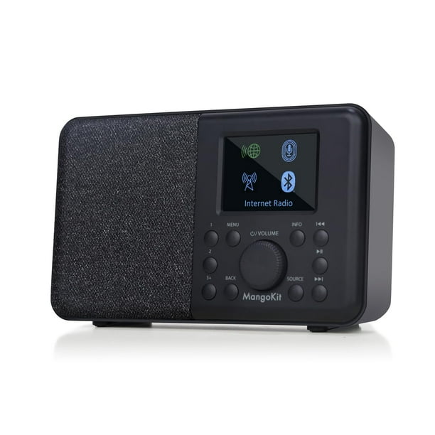 Radio por Internet WiFi inteligente MangoKit SR10 con Bluetooth, color negro