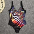 thumbnail image 4 of Cathalem Maillot de Bain Femme Résistant au Chlore Col Carré une Pièce, Rouge L, 4 of 4