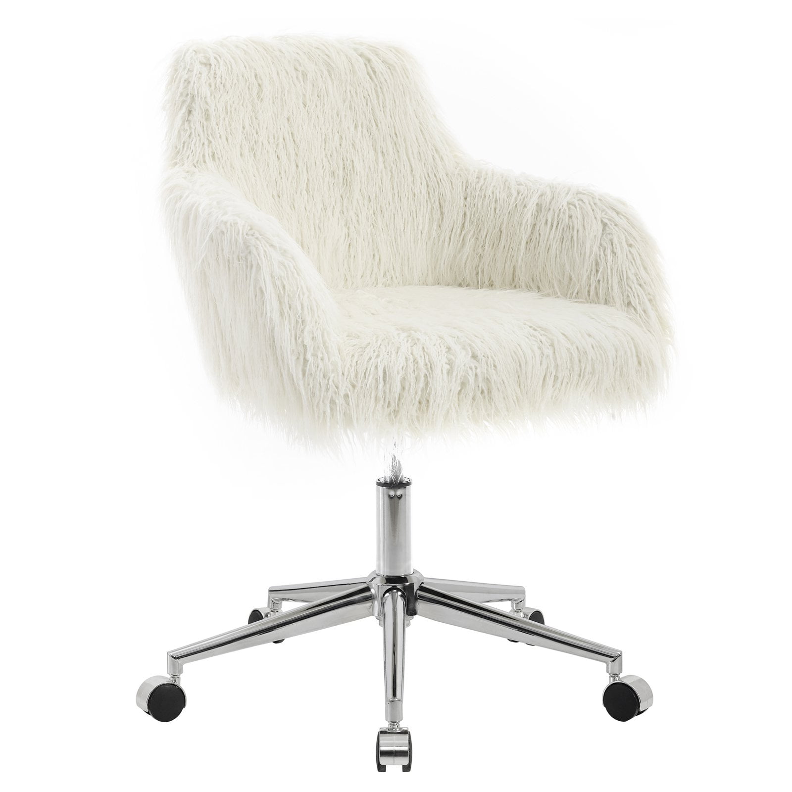 Linon Fiona Faux Fur Office Chair 16 20 In Adjustable Seat Height Multiple Colors