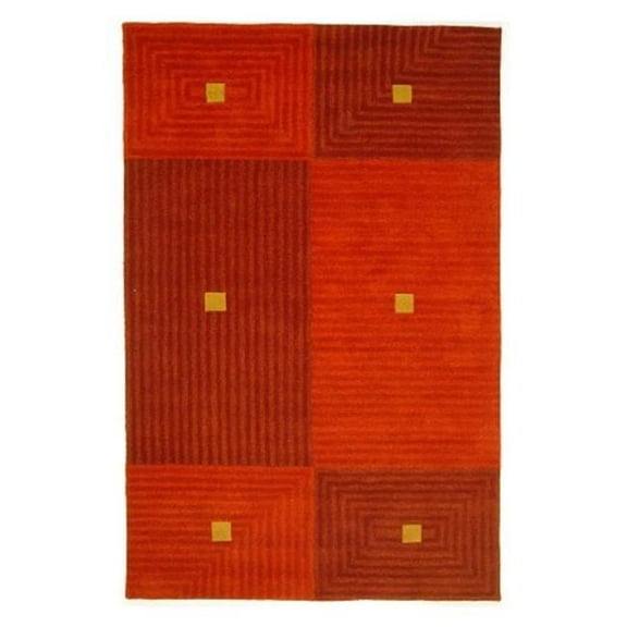 Lifestyles LS-RJ5 5 x 8 ft. Kavera 100 Percent Long Fiber Wool Hand Made Rug- Red & Purple