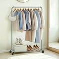 thumbnail image 2 of LEDREM Garment Rack, Closet Organizer with Shoe Storage, 110lb Capacity for Bedroom, Gray, 2 of 5