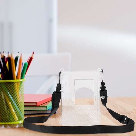 NIYANGLE Small Instant Camera Bag Pc Material Clear Shell Shoulder Strap Shockproof