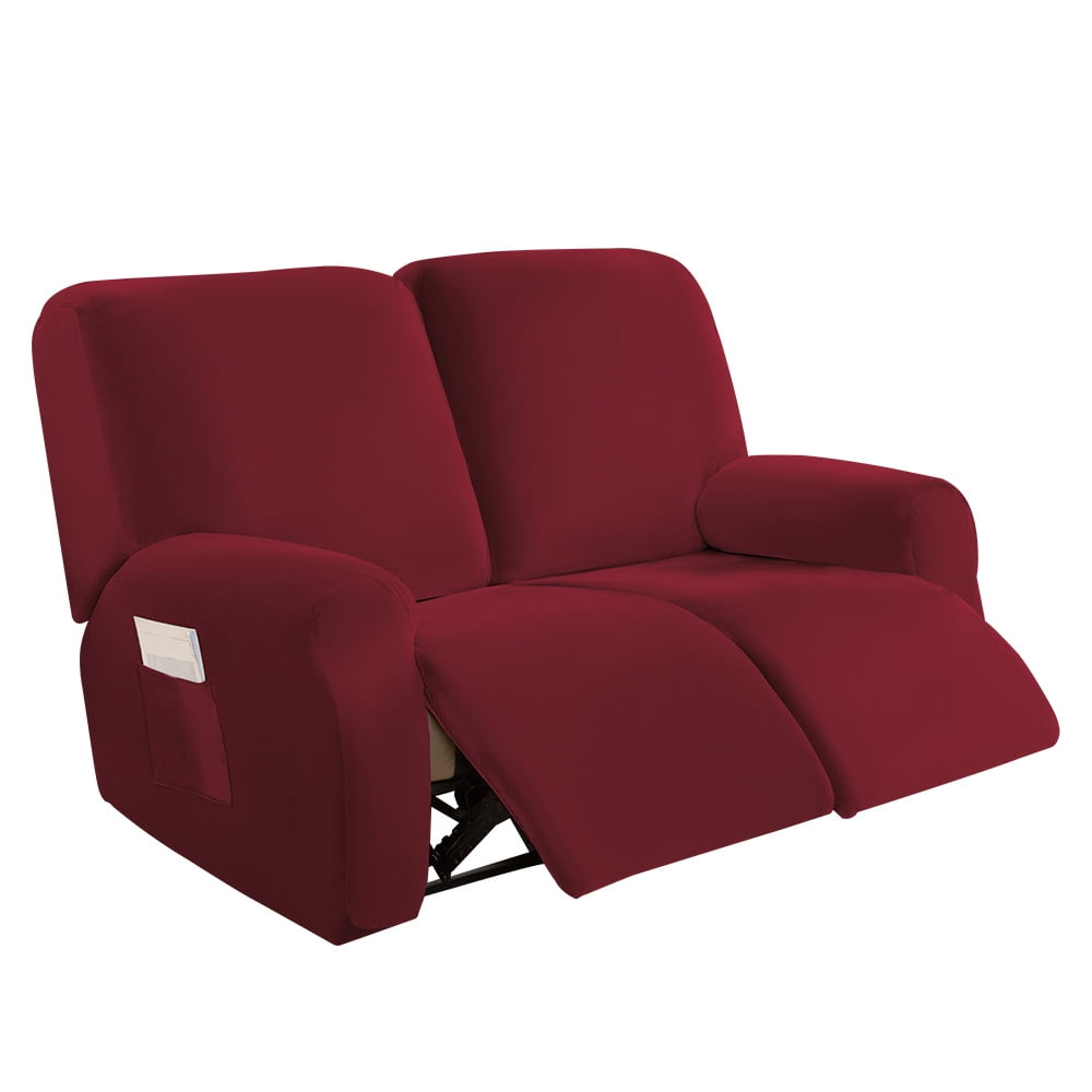 6pcs/set Velvet Stretch Couch Covers For Double Recliner Loveseat Sofa