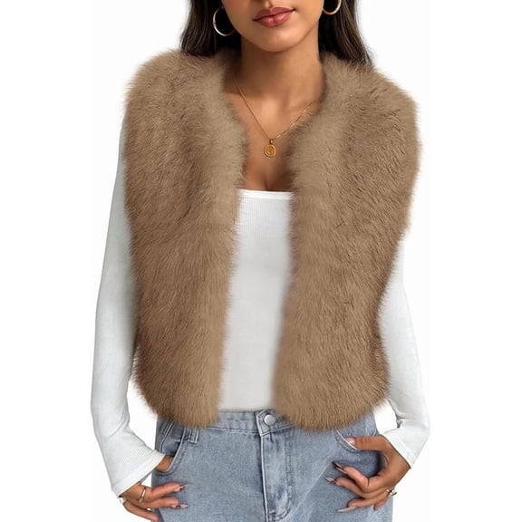 BTFBM Faux Fur Vest Women Fall Fashion Sleeveless Fuzzy Jacket Fluffy Coats Winter Clothing Furry Outerwear Vests