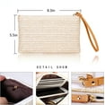 thumbnail image 4 of Womens Straw Clutch Bag Bohemian Summer Beach Straw Purse Zipper Wristlet Wallets for Women, 4 of 4