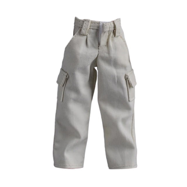 Figura de acción a escala 1:12, ropa, pantalones de vestir, mini muñeca de tela, accesorios de vestuario de moda para figuras de muñecos masculinos de Blanco
