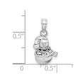 thumbnail image 2 of 14k White Gold White Snowman With White Scarf and Hat 2-d Charm 15.7x9.1mm Wide Pendant Necklace for Women, 2 of 2