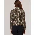 thumbnail image 3 of INSPIRE CHIC Chaqueta Tipo Blazer Informal Con Solapa De Muesca Y Manga Larga Para Mujer Marrón-Leopardo XS, 3 of 5