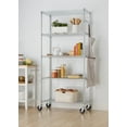thumbnail image 3 of TRINITY EcoStorage® 5-Tier Chrome Wire Shelving Rack w/ Sidebar and Wheels, 36x18x72 - NSF, 3 of 7