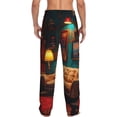 thumbnail image 6 of Mens Pajama Pants, Retro Cozy Living Room Soft Sleep & Lounge Pants for Men, Cuteness Casual PJ Bottoms Pants with Pockets, 6 of 7