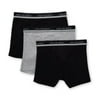 Men's Van Heusen 00CPB02ZB Core Cotton Boxer Briefs - 3 Pack (Black/Grey/Black L)
