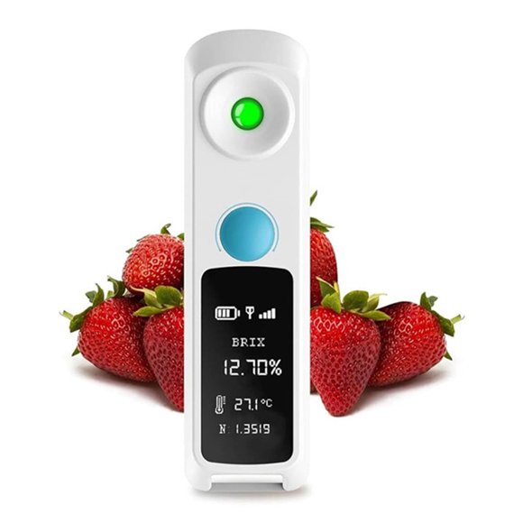 Refractometer - 0-32% Range, ±0.1% Accuracy, Waterproof, Rechargeable - for Fruits, Vegetables, Desserts and Beverages,1pcs x refractometer