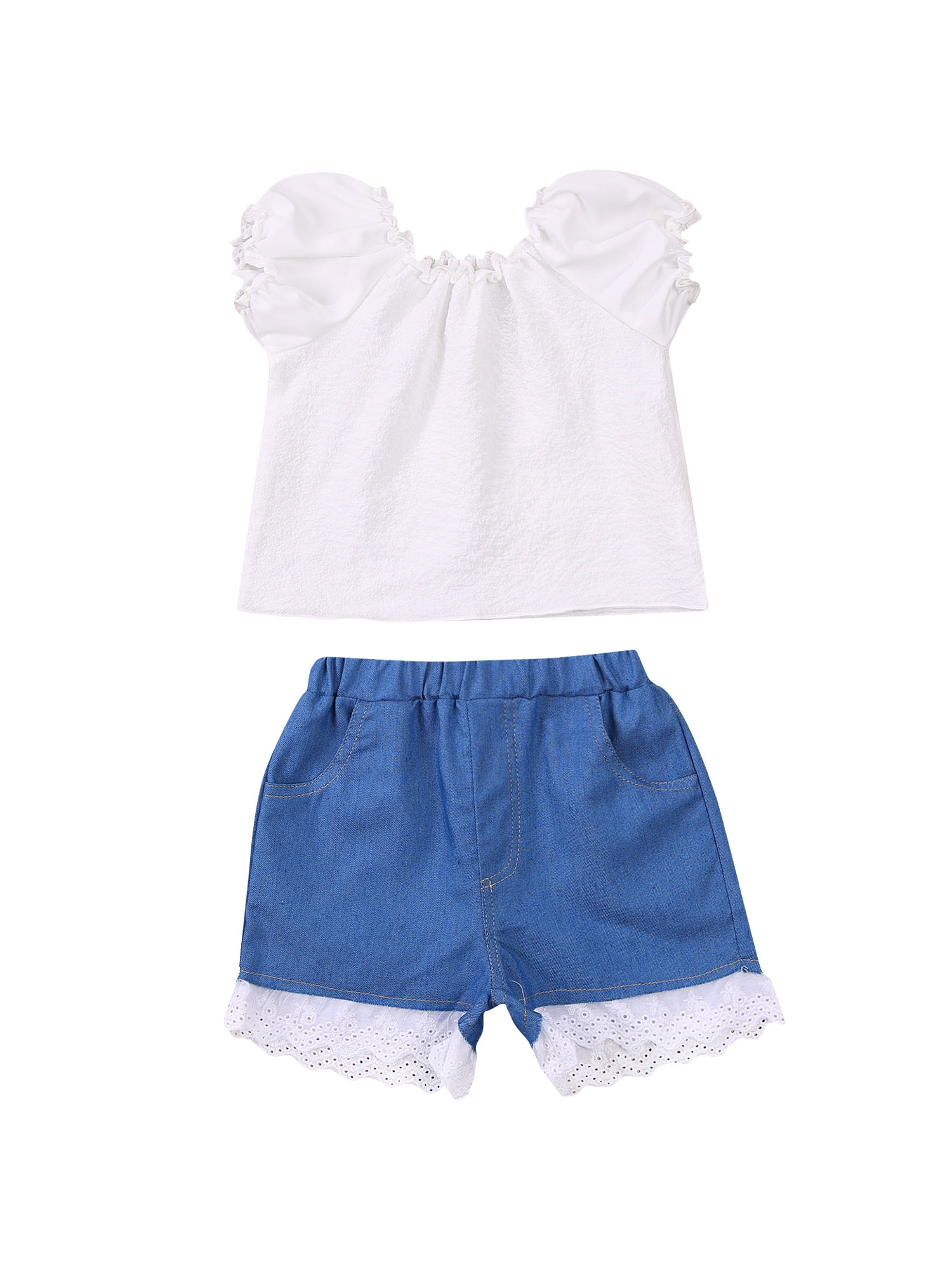 Details about   2pc baby girl clothes summer Tee+shorts kids girls casual outfits US SELLER 