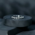 thumbnail image 6 of Rosec Jewels Lab Created Diamond Eternity Ring - EF-VS Quality Half Eternity Bezel Set Ring for Valentines Day, 925 Sterling Silver, US 4.00, 6 of 9