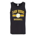 thumbnail image 2 of Wild Bobby City of San Diego Baseball Fantasy Fan Sports Men's Tank Top, Black, Small, 2 of 6