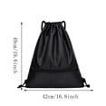 thumbnail image 2 of Drawstring Backpack with Front Zipper Pocket, Large Capacity Water Resistant Oxford Cloth Sports Sack Bag for Gym, Basketball, Travel, Outdoor, 2 of 7