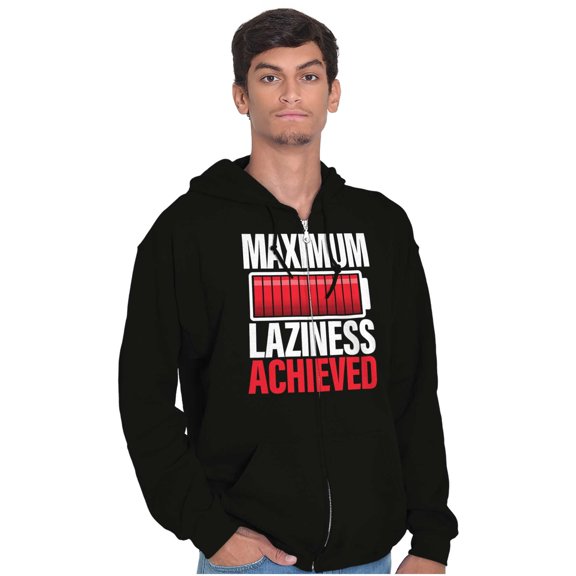 Maximum Laziness Achieved Funny Lazy Zip Up Hoodie Men's Women's Brisco Brands X