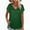 Green, variant on WNEGSTG T Shirts for Women 2024 Fashion Solid Color Slit V Neck Short Sleeved Ladies T Shirt