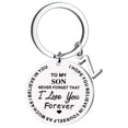 thumbnail image 1 of Llaveros para mujer, llavero de billetera, llavero de auto, llavero DIY para mi hijo, llavero de acero inoxidable con apellido de 26 letras, 2,5 cm, decoraciones de moda, 1 of 4