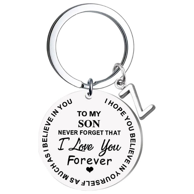 Llaveros para mujer, llavero de billetera, llavero de auto, llavero DIY para mi hijo, llavero de acero inoxidable con apellido de 26 letras, 2,5 cm, decoraciones de moda