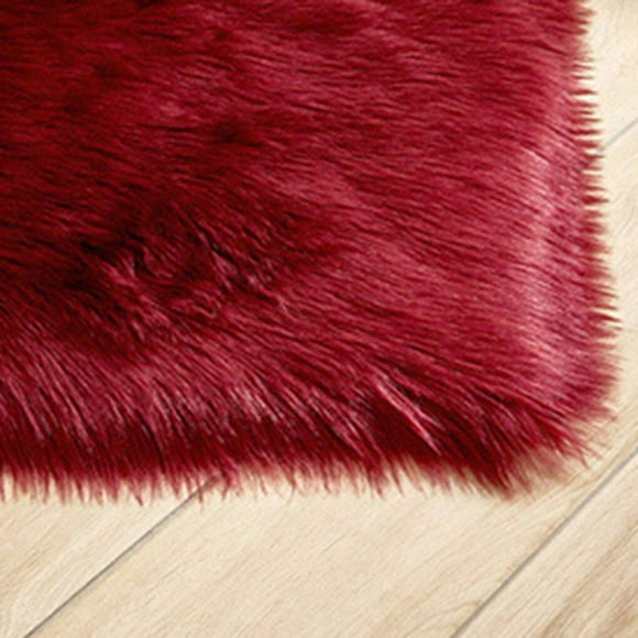 Tapis de Sol Antidérapant en Forme de Cœur Tapis de Chambre Tapis Peluche Tapis Peluche Salon Chambre Tapis Couleur Unie - Rouge Vin