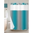 thumbnail image 6 of No Hook Shower Curtain with Snap in Liner, Modern Teal Gray Color Ombre Art Waterproof Bath Curtain Double Layers with See Through Top Window, Minimalist Stripe Gradient Hotel Shower Curtains 60x72in, 6 of 9
