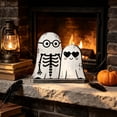thumbnail image 4 of PoyoKee Ghost Reading Halloween Decorations, Ghost Reading Book Shelf Decor Spooky & Cute Stuff, Wooden Halloween Decor for Indoor Bedroom Fireplace, 4 of 7
