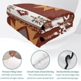 thumbnail image 4 of Twin Quilt Set 68''x86'', Southwest Lightweight Bedspread Coverlet Set with 2 Pillow Shams, Western Brown Beige Geometric Abstract Art Wooden Breathable All Season Quilt Bedding for Dorm/Bedroom, 4 of 9