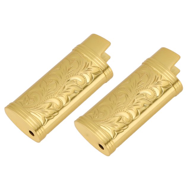 2 Pcs Étuis Rétro pour Briquets, Étuis de Protection en Alliage de Zinc à Gravure Florale 3D, Pochettes Portables pour Briquets pour Camping en Plein Air Randonnée Cadeau