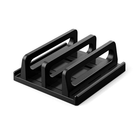 4 in 1 Dual-Slot Adjustable Vertical Laptop Stand Abs Plastic for Tablet Phone E-Book Anti Slip Desktop Storage Stand