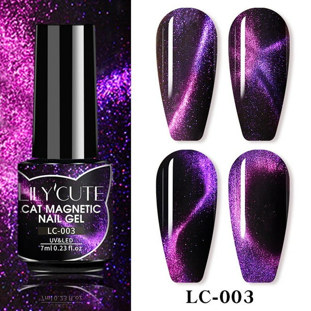 LILYCUTE 7ml 9D Cat esmalte de uñas de Gel magnético imán láser semipermanente Soak Off UV LED manicura para barniz de Gel para decoración de uñas Deng Xun unisex