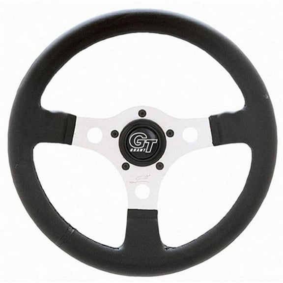 762 Formula GT Steering Wheel, Silver & Black - 5 Bolt