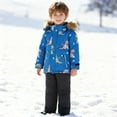 thumbnail image 2 of KAUOD Kids Cute Dinosaur Ski Suits 2 Piece Winter Puffer Jackets Bib Pants Set Boys Girls Outdoor Hiking Snowpants Snowsuit, 2 of 6