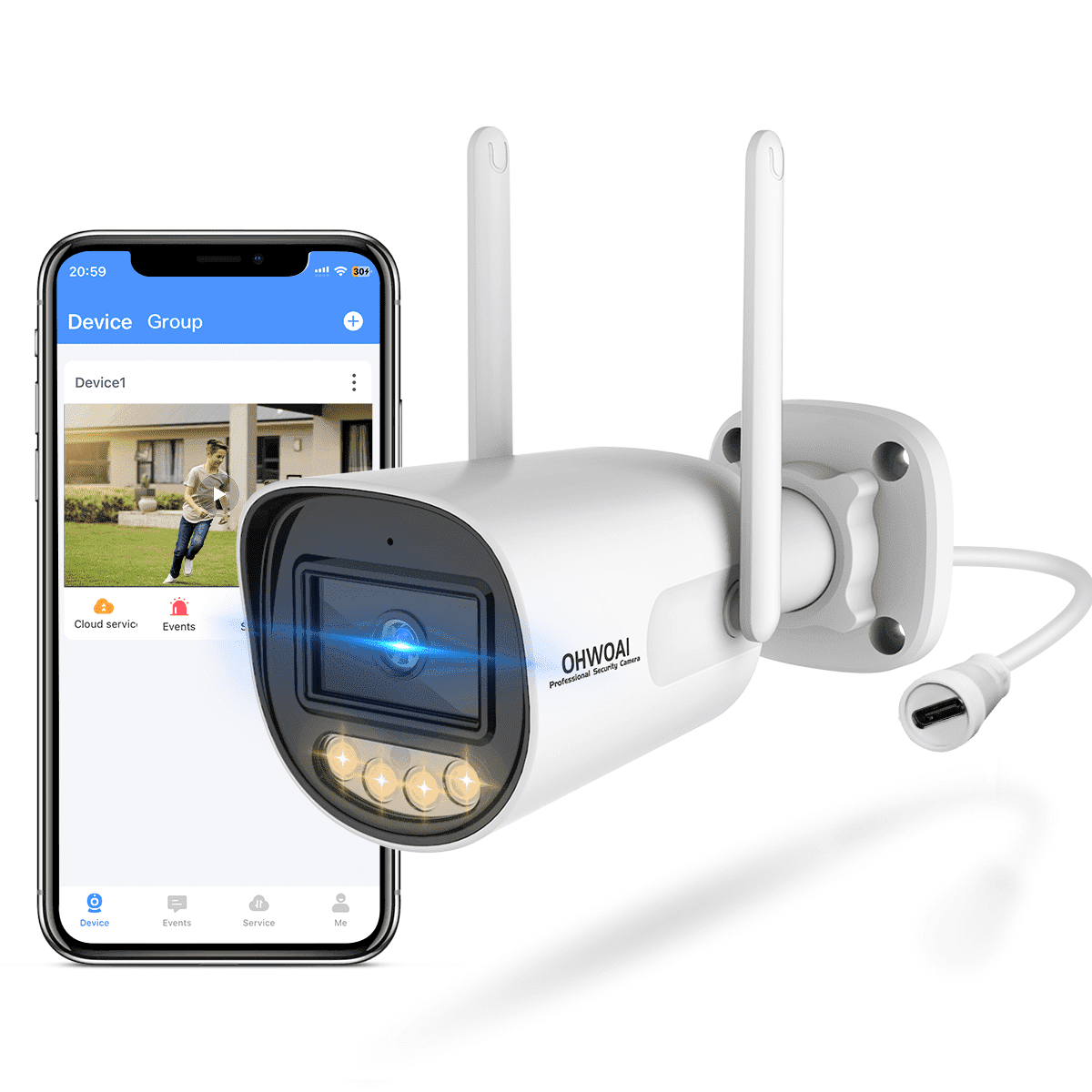 OHWOAI 2.4G/5G Wireless Outdoor Security Camera with Color Night Vision, Motion Detection, Remote Viewing WiFi Cameras