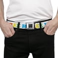 thumbnail image 3 of Buckle-Down Belt, Seatbelt Buckle Belt, Free Hugs White Multi Color, 34 to 52 Inches, 3 of 9